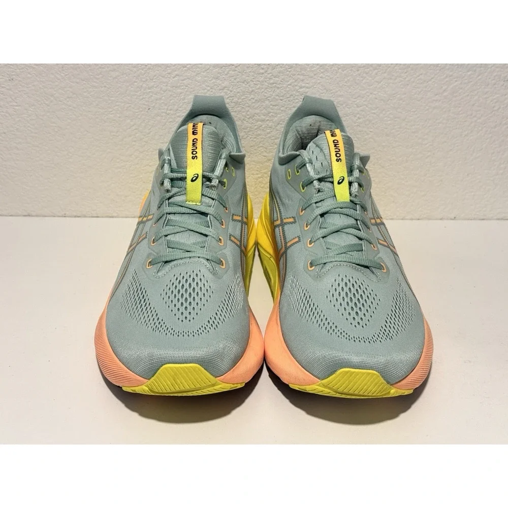 Asics Gel Kayano 31 Paris Running Shoe Mens Sz 13 Light Celadon Safety Yellow